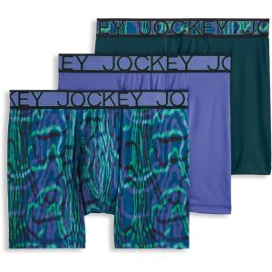 imageJockey Mens Underwear Active Microfiber 5quot Boxer Brief  3 PackFuture DuskDark PsychedelicOcean Sky