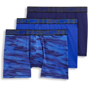 imageJockey Mens Underwear Active Microfiber 5quot Boxer Brief  3 PackMajestic BlueOceanic CamoBrilliant Blue