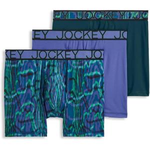 imageJockey Mens Underwear Active Microfiber 5quot Boxer Brief  3 PackReddishmaroon