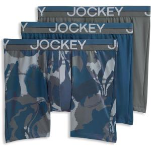 imageJockey Mens Underwear Infinite Cool Microfiber Stretch 6quot Boxer Brief  3 PackNocturne Marble
