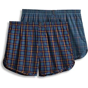 imageJockey Mens Underwear Tapered 5quot Boxer  2 PackFrantic Plaid
