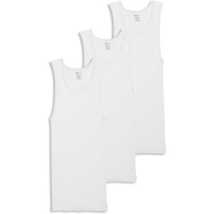 imageJockey Mens Undershirt 100 Cotton Tall Man AShirt Tank  3 PackWhite