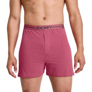 imageJockey Mens Underwear Organic Cotton Stretch 4quot BoxerMalibu Red