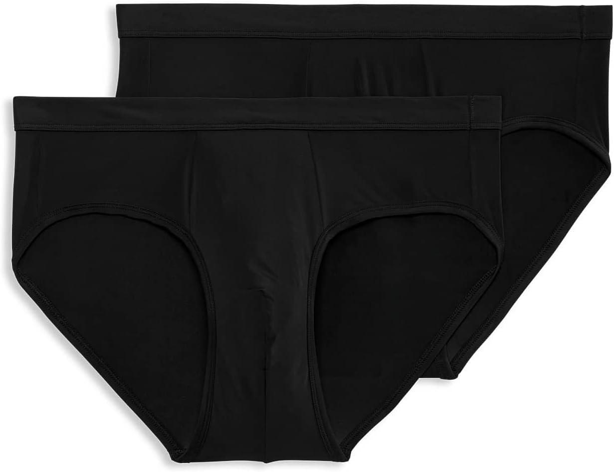 imageJockey Mens Underwear Mens Elance Microfiber Low Rise Brief  2 PackBlack