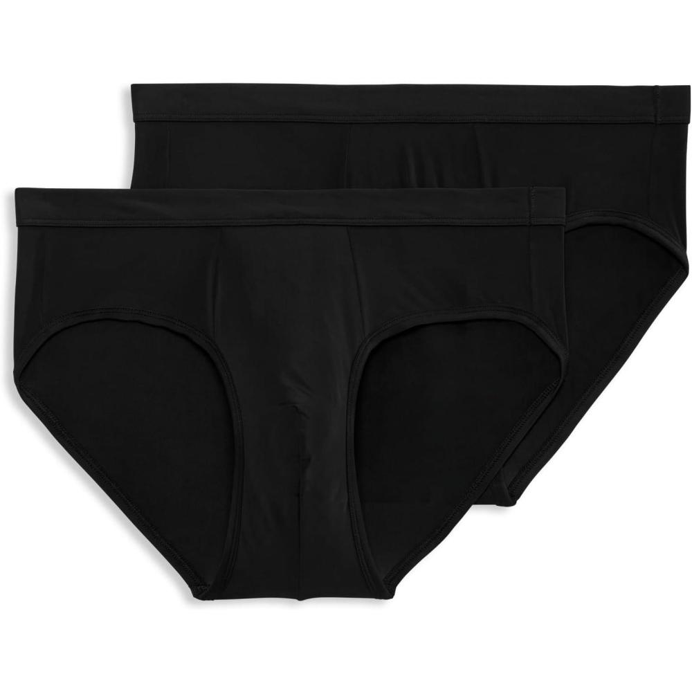 imageJockey Mens Underwear Mens Elance Microfiber Low Rise Brief  2 PackBlack