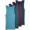 imageJockey Mens Undershirt 100 Cotton AShirt Tank  4 PackBlack CurrantTealCoastlineNocturne
