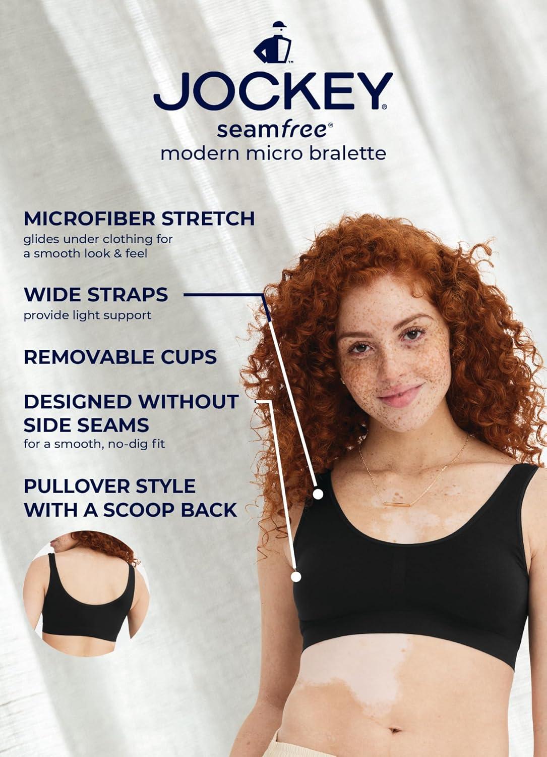 imageJockey Womens Bra Modern Micro Stretch Seamfree BraletteLight