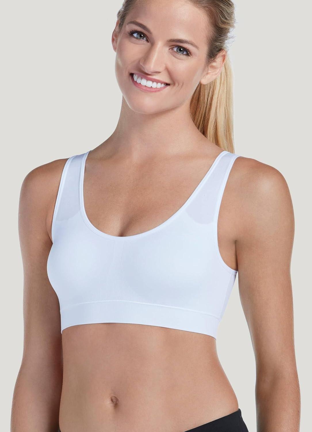 imageJockey Womens Bra Modern Micro Stretch Seamfree BraletteWhite