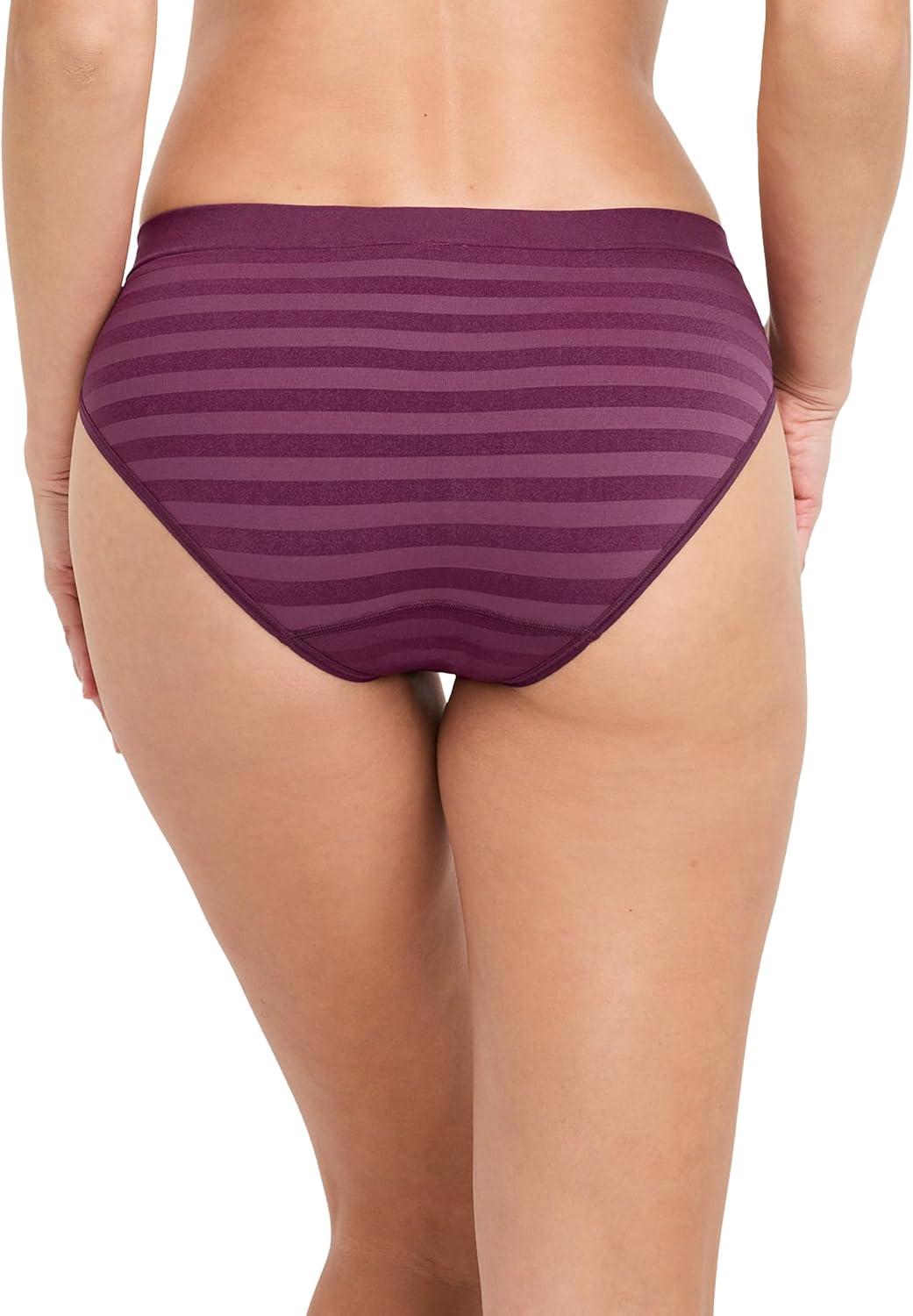 imageJockey Womens Underwear Seamfree BikiniPlum Stripe