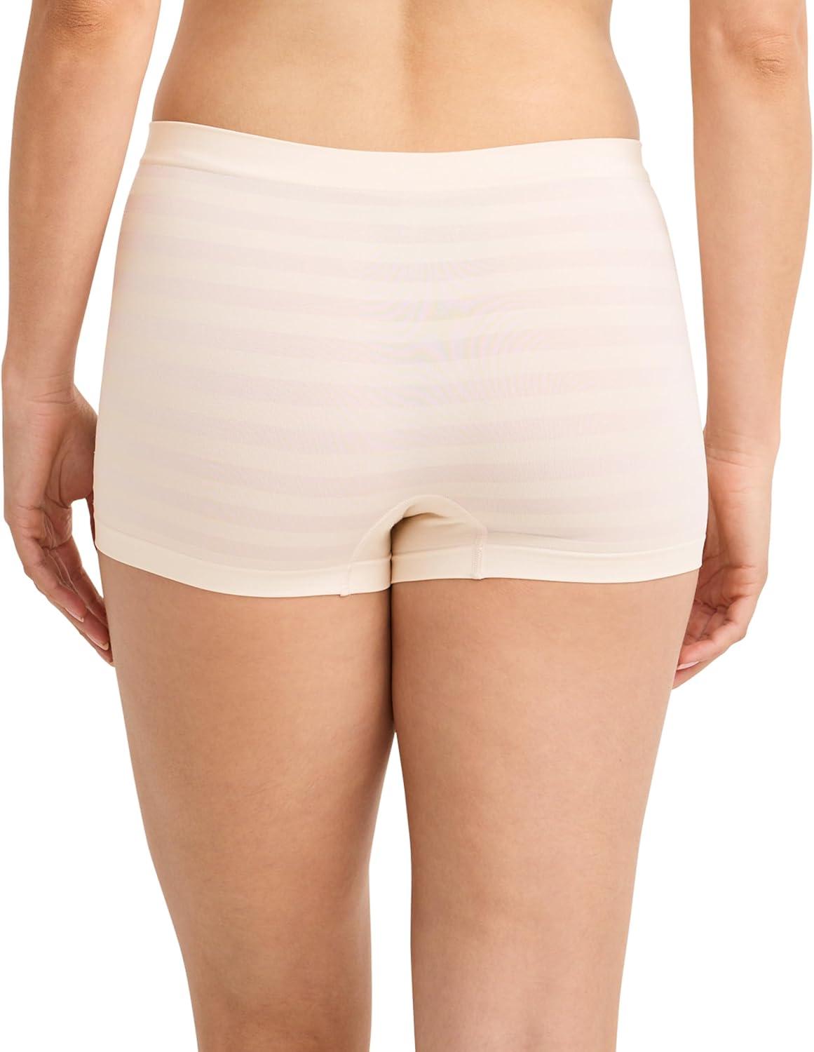imageJockey Womens Underwear Seamfree BoyshortPeach Stripe