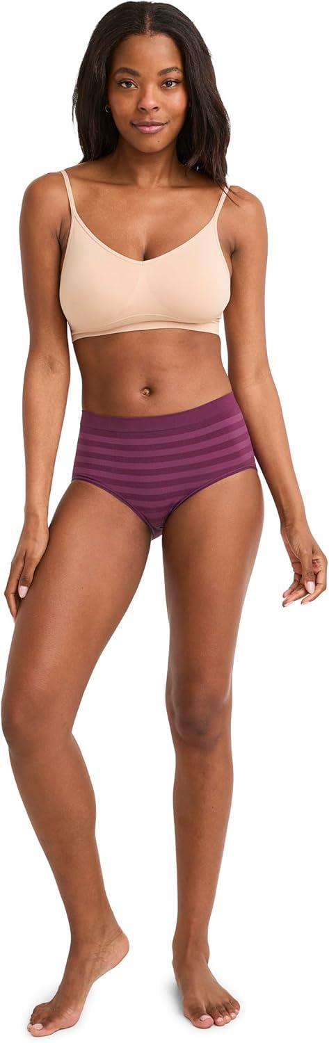 imageJockey Womens Underwear Seamfree BriefPlum Stripe