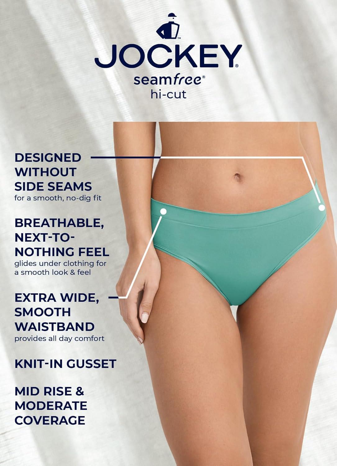 imageJockey Womens Underwear Seamfree HiCut  3 PackWhite