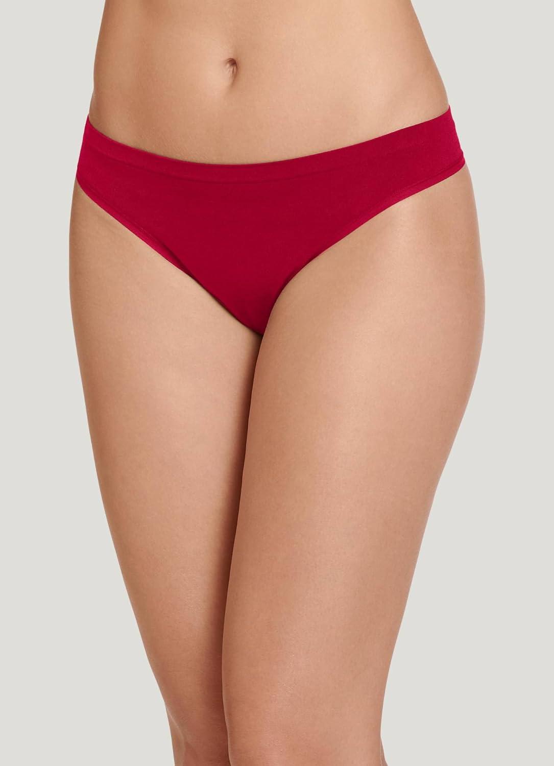 imageJockey Womens Underwear Smooth ampamp Shine Seamfree ThongRed