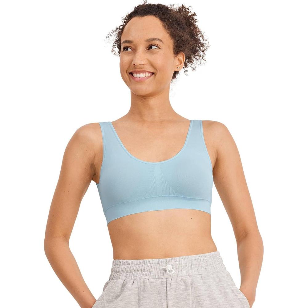 imageJockey Womens Bra Modern Micro Stretch Seamfree BraletteBleached
