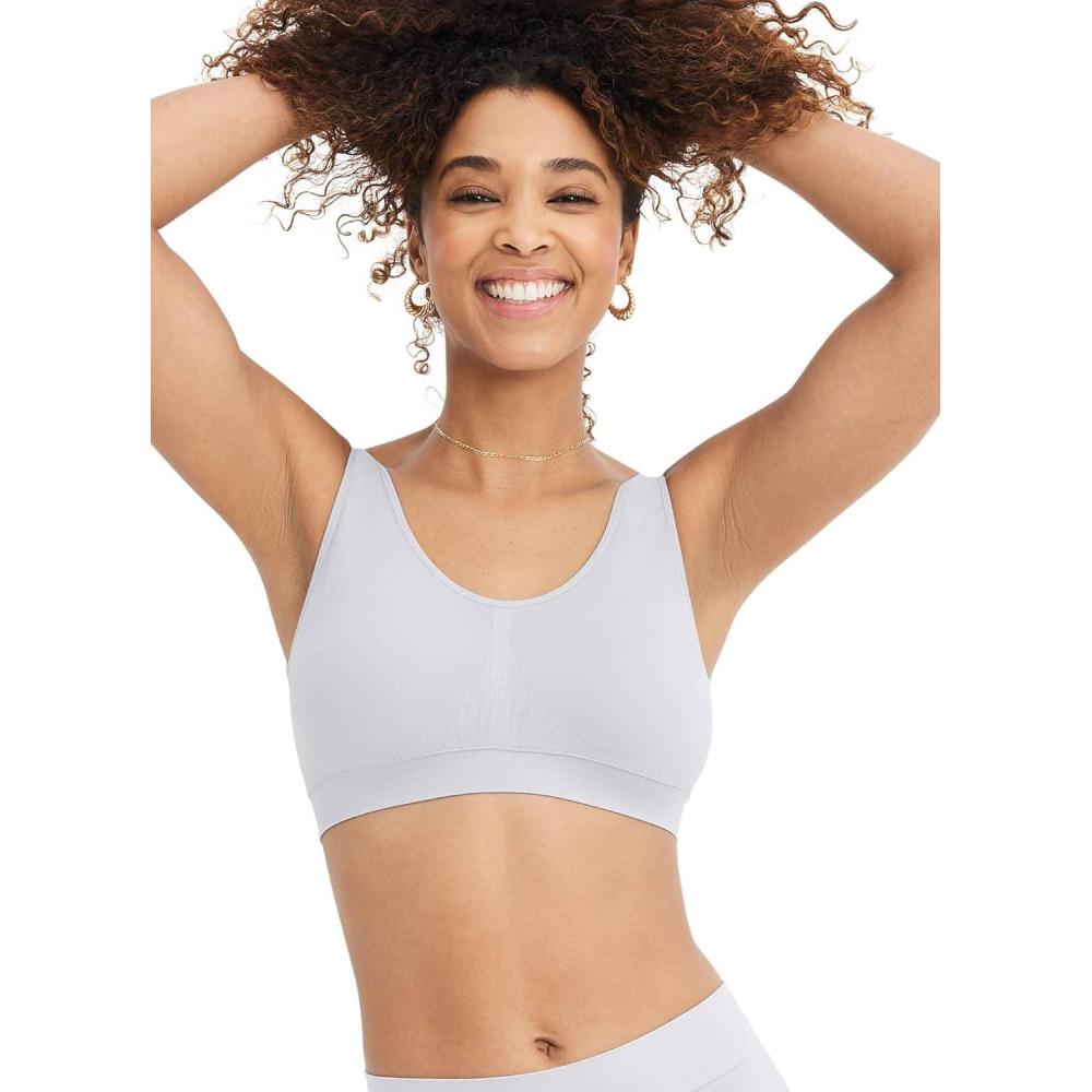 imageJockey Womens Bra Modern Micro Stretch Seamfree BraletteSteel Grey