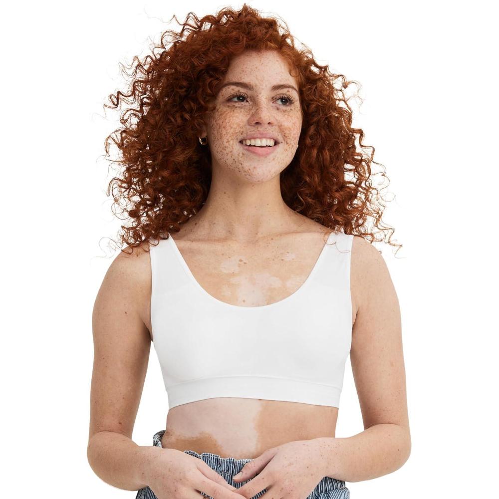 imageJockey Womens Bra Modern Micro Stretch Seamfree BraletteWhite