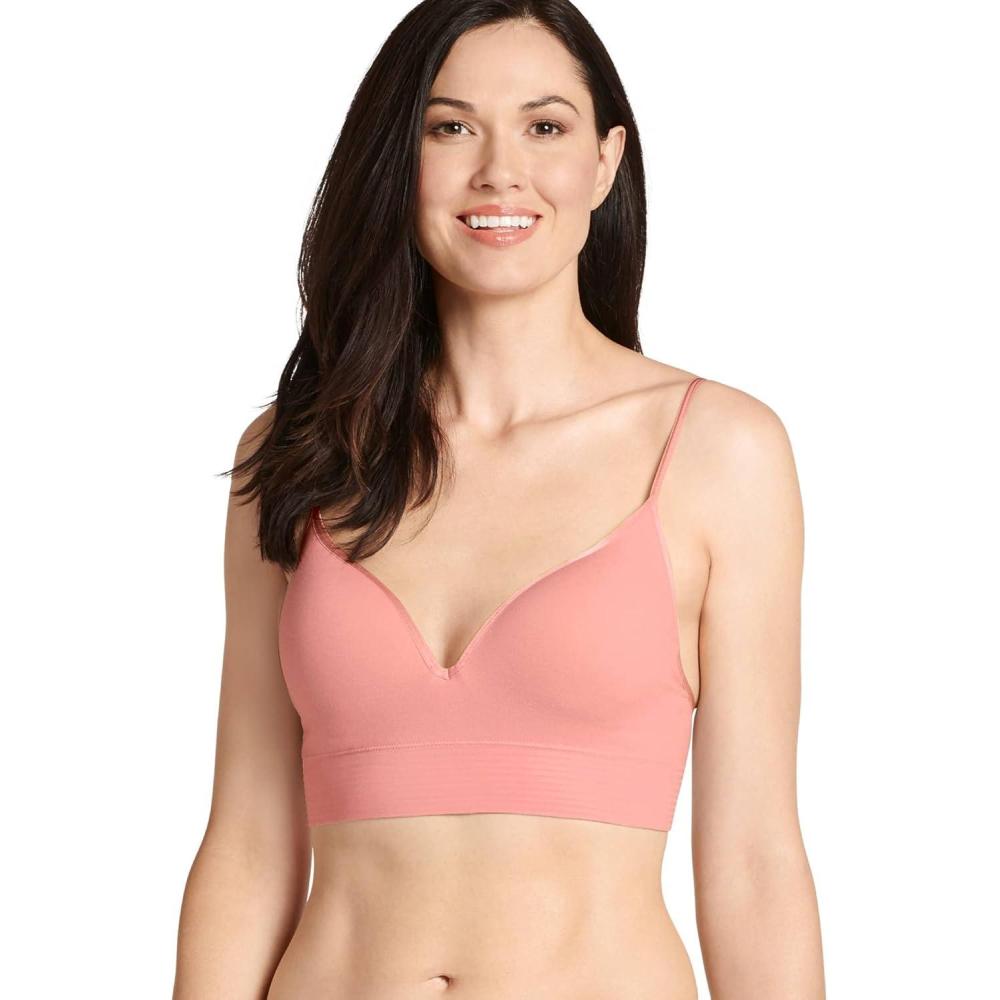 imageJockey Womens Bra Natural Beauty Seamfree Molded Cup BraletteRose Wine