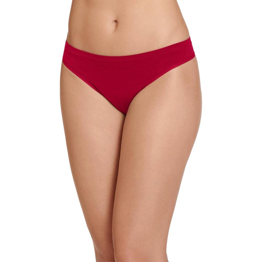 imageJockey Womens Underwear Smooth ampamp Shine Seamfree ThongRed