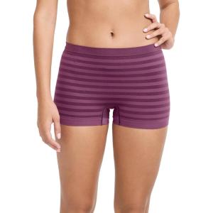 imageJockey Womens Underwear Seamfree BoyshortPlum Stripe