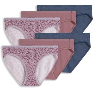 imageJockey Womens Underwear Organic Cotton Stretch Logo Bikini  6 PackPurple Haze Dot