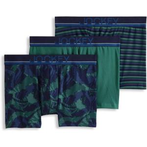 imageJockey Mens Underwear True Style 4quot Trunk  3 PackRascal Stripe