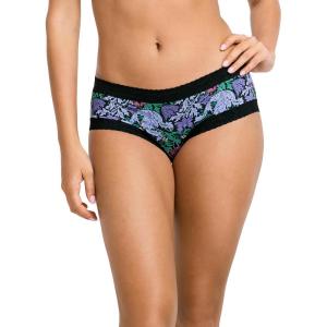 imageJockey Womens Underwear Soft Stretch Lace Microfiber HipsterBlack Nouveau Garden