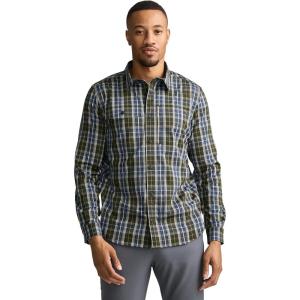 imageJockey Outdoors Mens Casualwear Long Sleeve Tech ShirtBlue Plaid