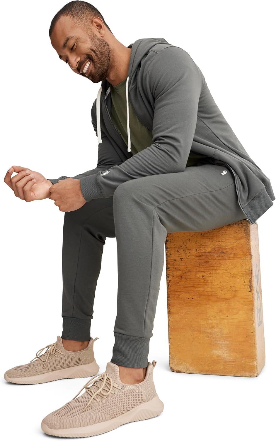 imageJockey Mens Loungewear Lightweight Cotton Blend Fleece JoggerBattleship Grey