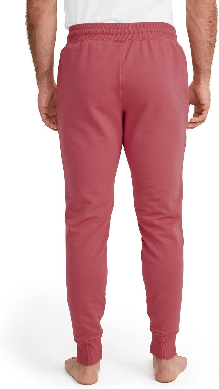 imageJockey Mens Loungewear Lightweight Cotton Blend Fleece JoggerMalibu Red