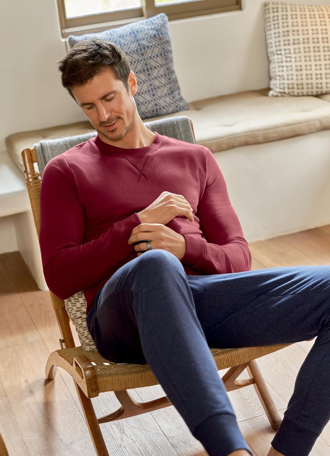 imageJockey Mens Loungewear Lightweight Cotton Blend Fleece JoggerTrue Navy Heather