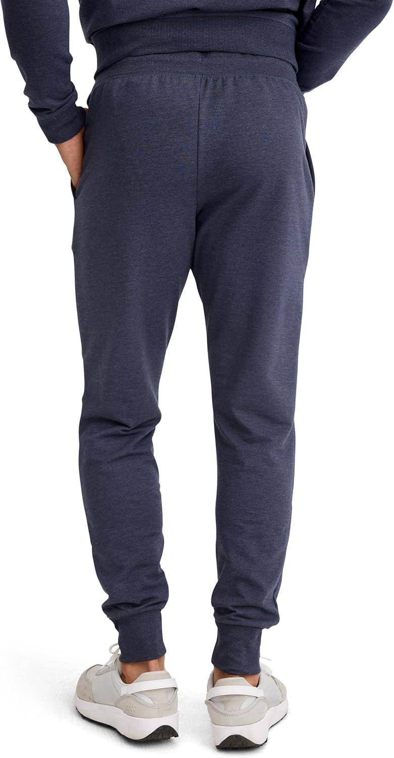 imageJockey Mens Loungewear Lightweight Cotton Blend Fleece JoggerTrue Navy Heather