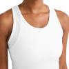 imageJockey Womens Activewear EVERACTIVE Mesh Lined Crop Tank with Builtin BraBright White