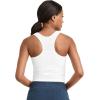 imageJockey Womens Activewear EVERACTIVE Mesh Lined Crop Tank with Builtin BraBright White