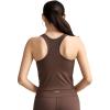 imageJockey Womens Activewear EVERACTIVE Mesh Lined Crop Tank with Builtin BraChocolate
