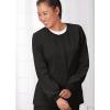 imageJockey Womens Scrubs Womens Classic Round Neckline Snap Scrub JacketBlack