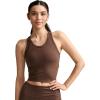 imageJockey Womens Activewear EVERACTIVE Mesh Lined Crop Tank with Builtin BraChocolate