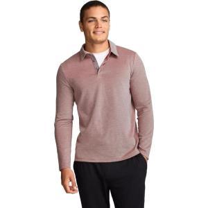 imageJockey Mens Activewear EVERACTIVE Long Sleeve Tech Pique PoloAutumn Heather