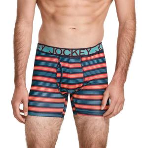 imageJockey Mens Underwear Active Microfiber 5quot Boxer BriefBryson Stripe