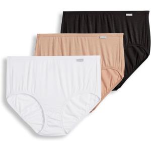 imageJockey Womens Underwear Supersoft Brief  3 PackBlackLightIvory
