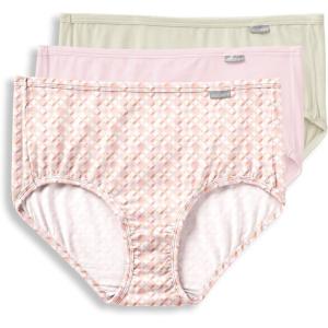 imageJockey Womens Underwear Supersoft Brief  3 PackPastel PinwheelSandFrosty Pink