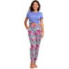 imageJockey Womens Sleepwear Soft Cool JoggerPrinted Elegance Jewel Tones