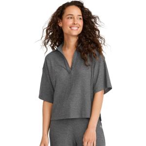 imageJockey Womens Sleepwear Waffle Short Sleeve TopBlack Heather