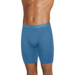 imageJockey Boxer Briefs for Men  Mens Boxer Briefs with Pouch Long Leg  Ultra Soft Modal Chafe Proof 85quotAtlantic Blue