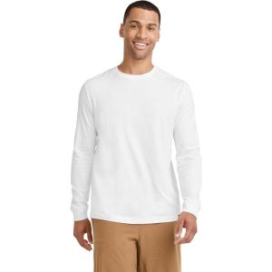imageJockey Mens Casualwear Legacy Long Sleeve Crew Neck TShirtWhite