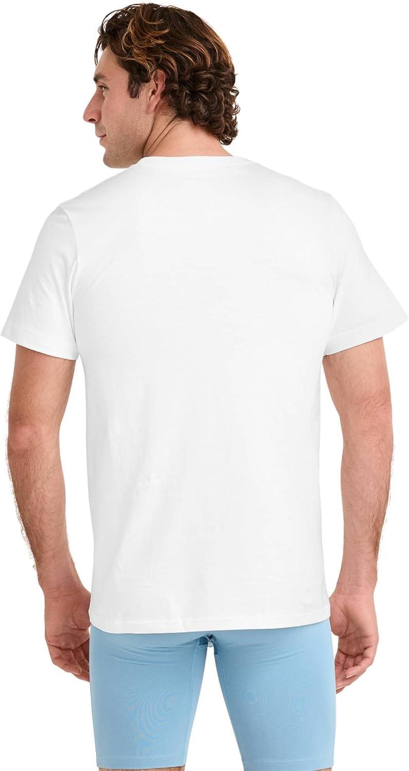imageJockey Mens Undershirt Big Man Made in America 100 Cotton Crew Neck TShirt  2 PackWhite