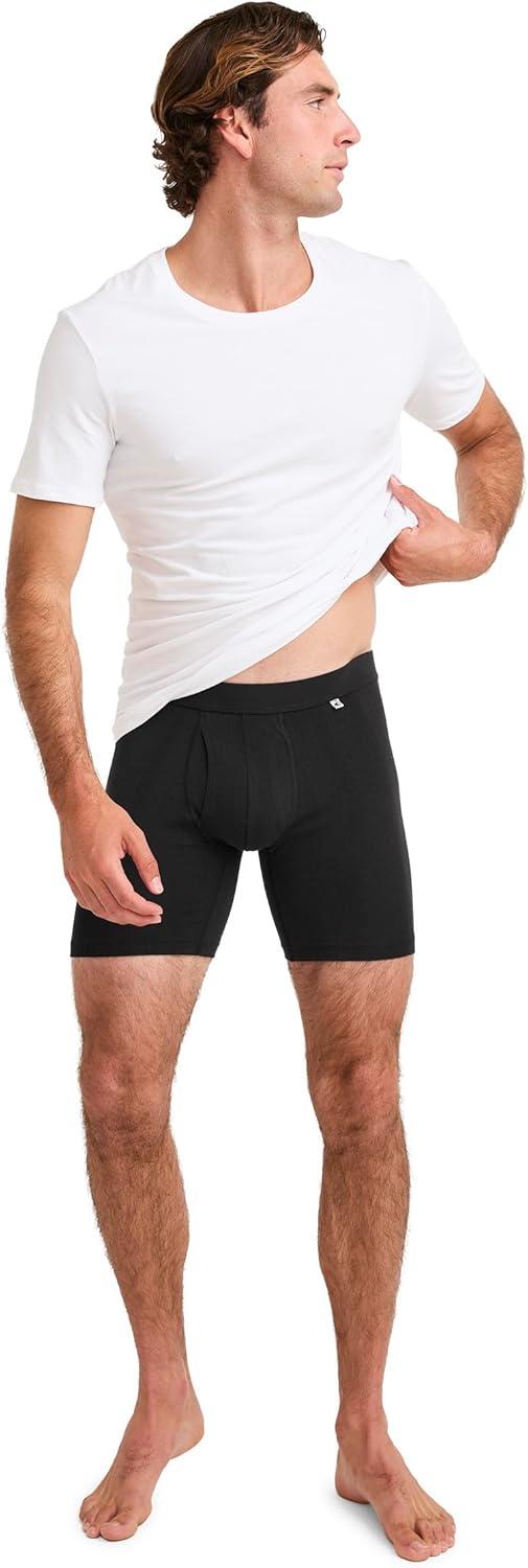 imageJockey Mens Underwear Hypersoft 360 6quot Boxer Brief  3 PackBlack