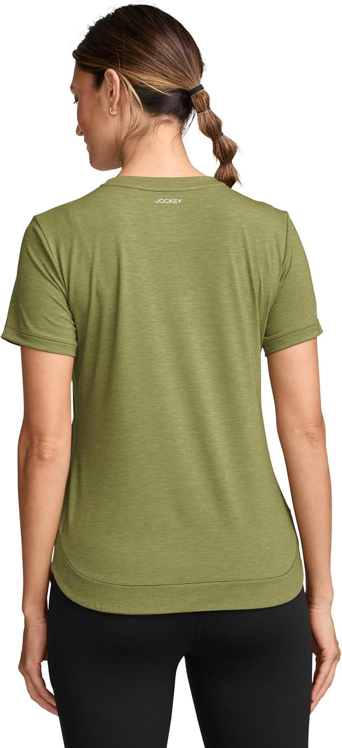 imageJockey Womens Activewear EVERACTIVE Short Sleeve Crew Neck TeeMarsh Heather