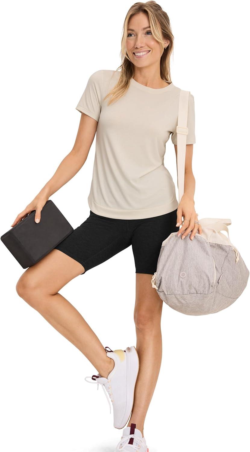 imageJockey Womens Activewear EVERACTIVE Short Sleeve Crew Neck TeeSandy Heather