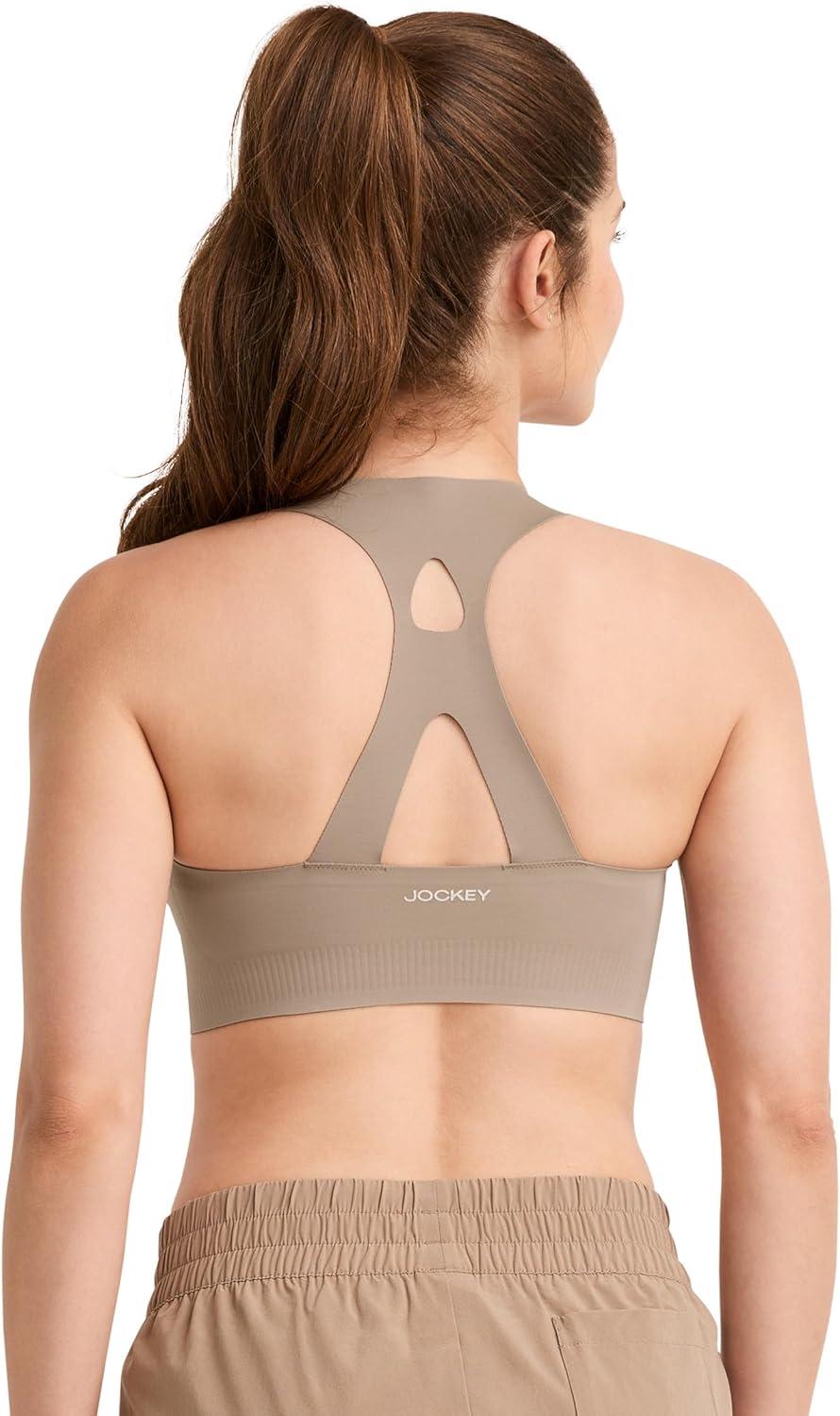 imageJockey Womens Bra Contour Hold Mid Impact Racerback Sports BraBeachwood