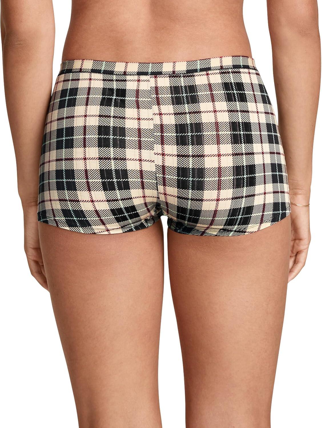 imageJockey Womens Underwear Light ampamp Airy BoyshortCozy Bay Plaid